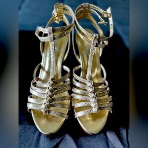 INC Mallory - Gladiator Gold Platformed Heels